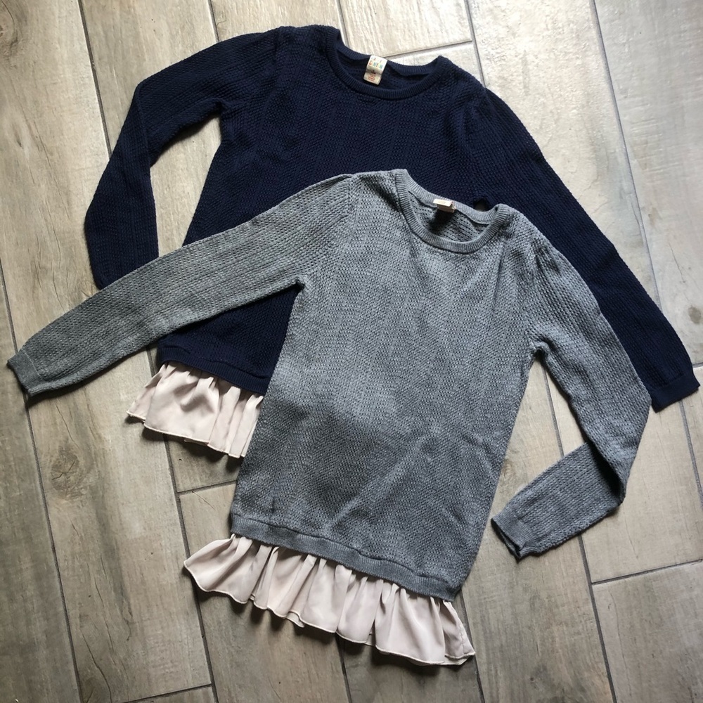 Bundle of girls’ Harper canyon layered ruffle sweater tops. Size S